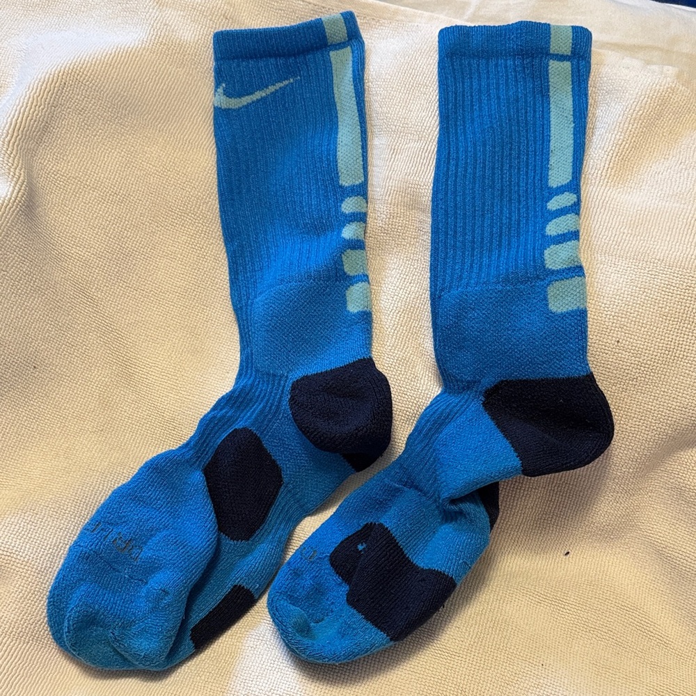 Nike Blue and Black Athletic Crew Socks
